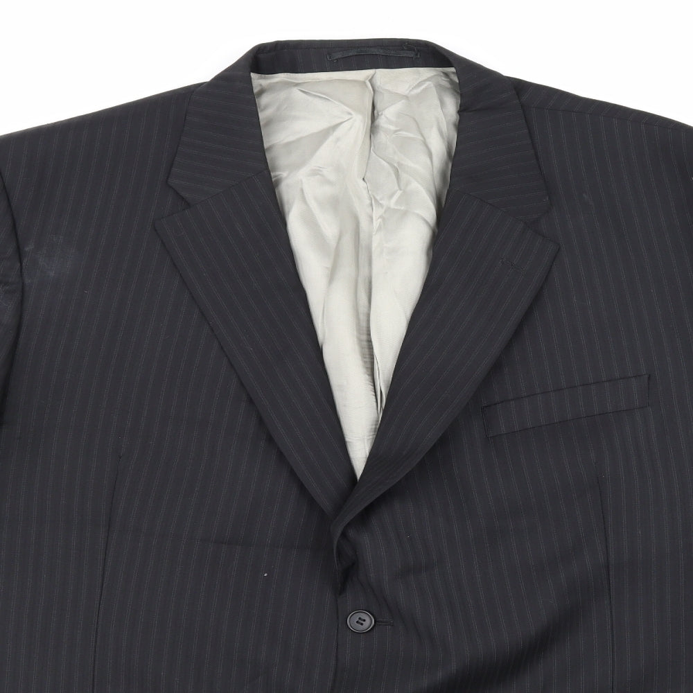 Hugo James Mens Black Striped  Jacket Suit Jacket Size 52