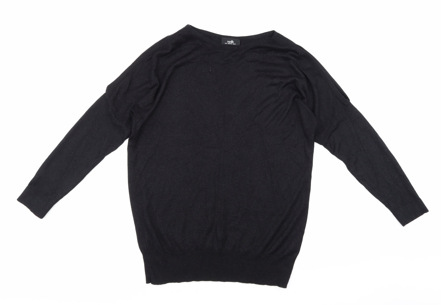 Wallis Womens Black  Knit Pullover Jumper Size M