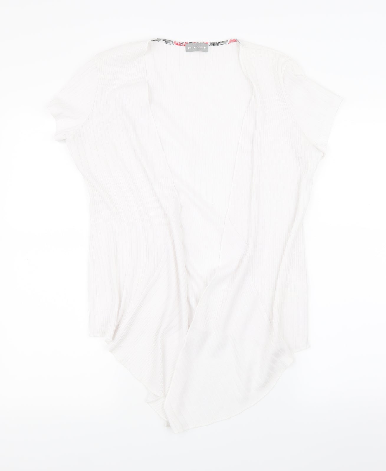 Per Una Womens White  Knit Cardigan Jumper Size 14