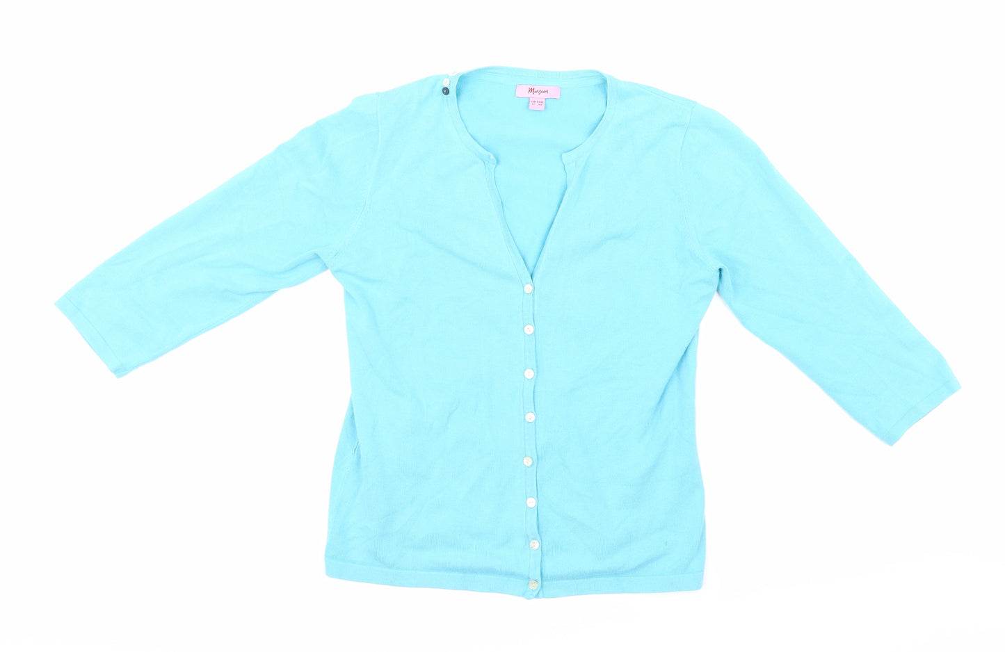 Monsoon Womens Blue  Knit Cardigan Jumper Size 12