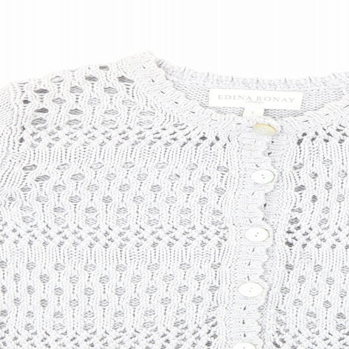 Edina Ronay Womens Grey  Knit Cardigan Jumper Size L