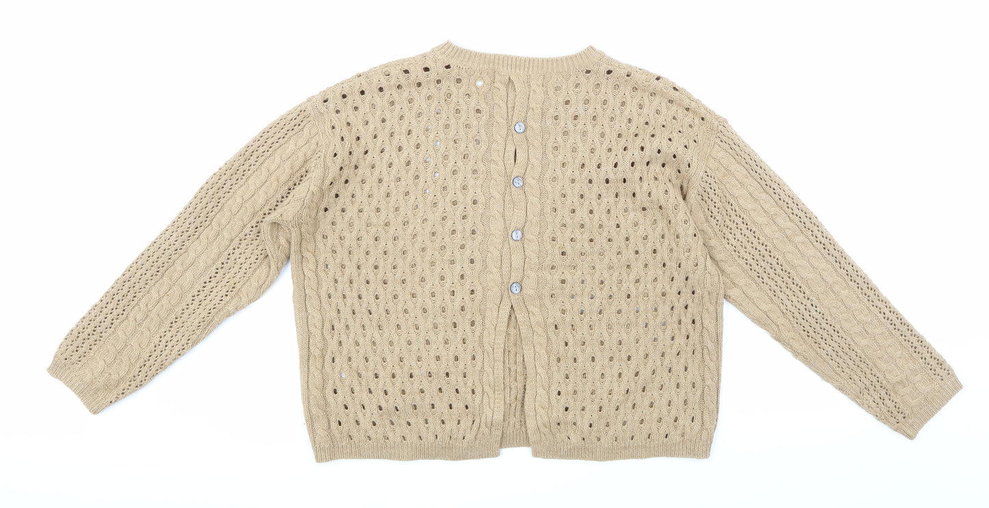 Marks and Spencer Womens Beige  Knit Pullover Jumper Size 14