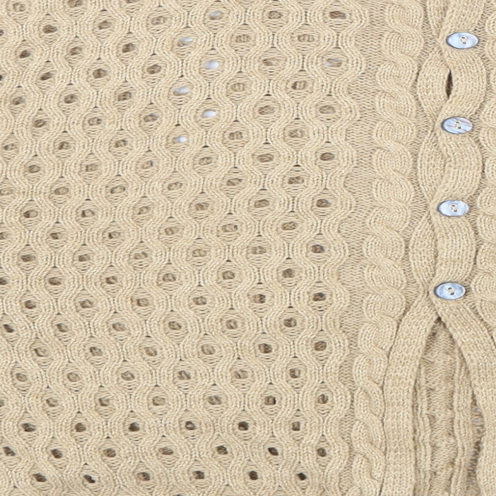 Marks and Spencer Womens Beige  Knit Pullover Jumper Size 14