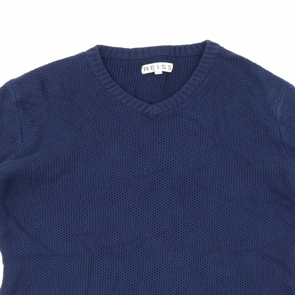 Reiss Mens Blue  Knit Pullover Jumper Size M