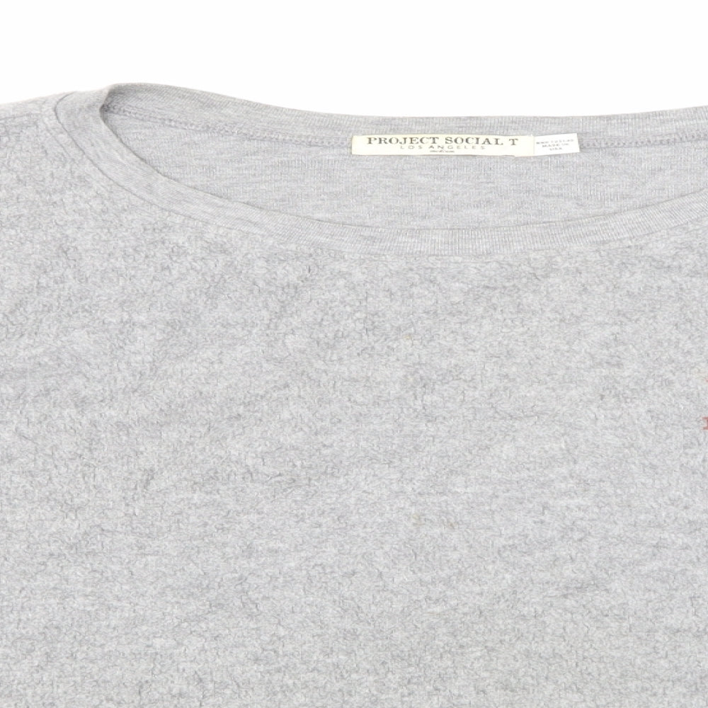 Project Social T Womens Grey   Pullover Sweatshirt Size M