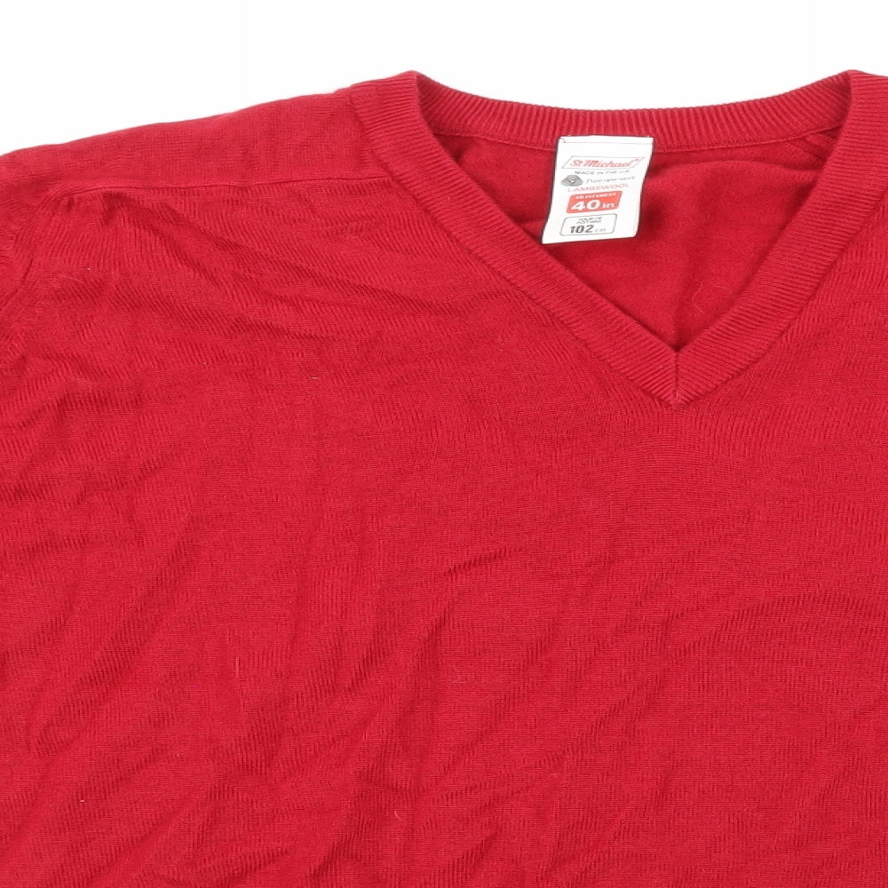 Marks and Spencer Womens Red  Knit Pullover Jumper Size 12