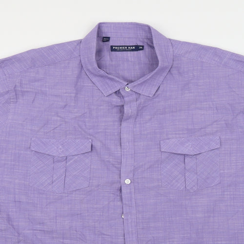 Premier Mens Purple    Button-Up Size 2XL