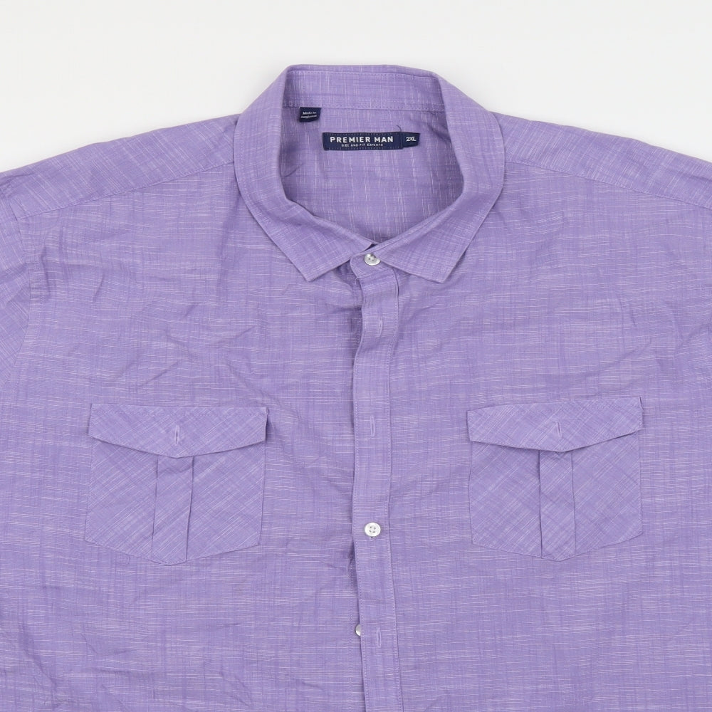 Premier Mens Purple    Button-Up Size 2XL