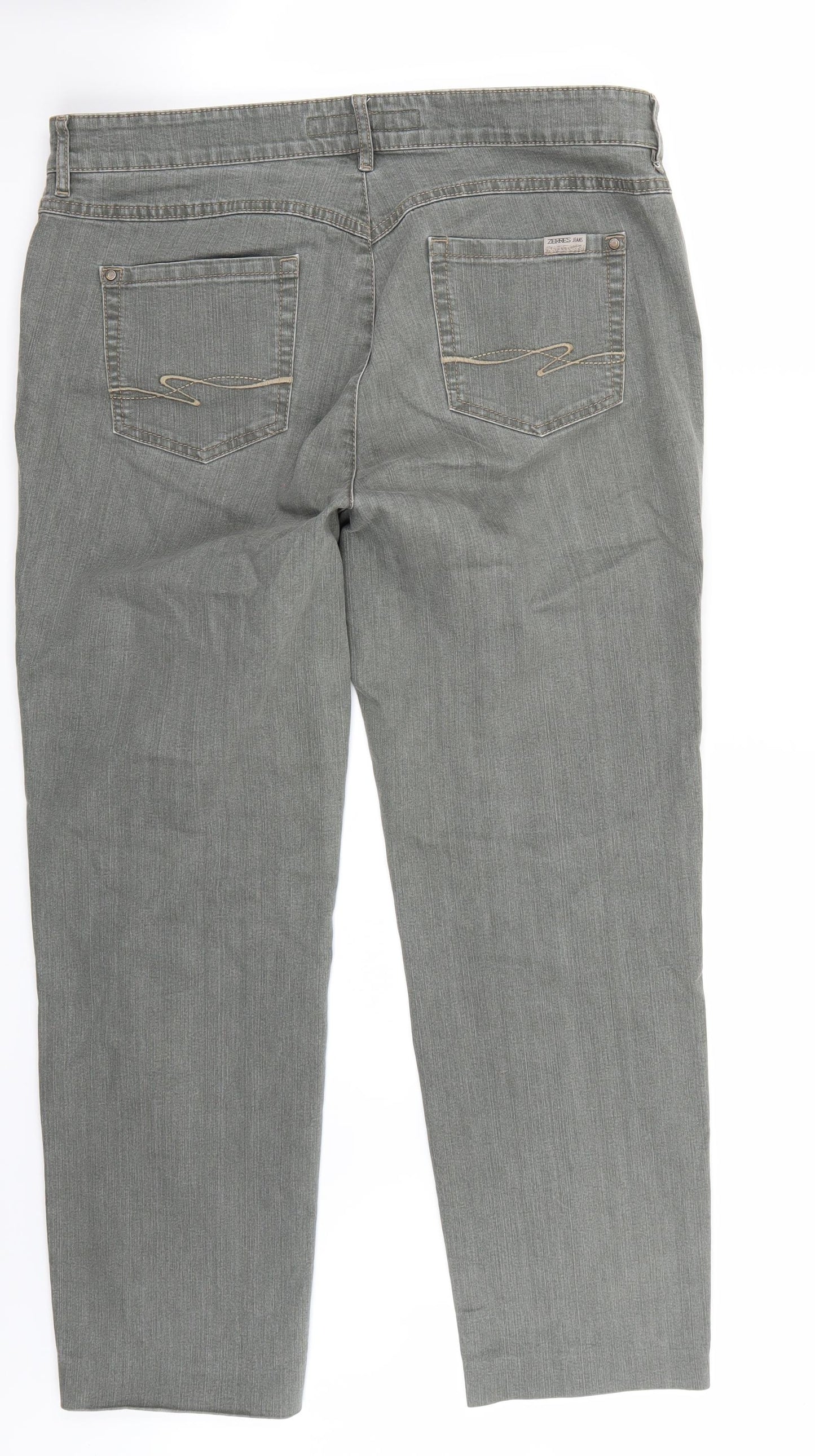 ZERRES Womens Grey   Straight Jeans Size 20 L26 in