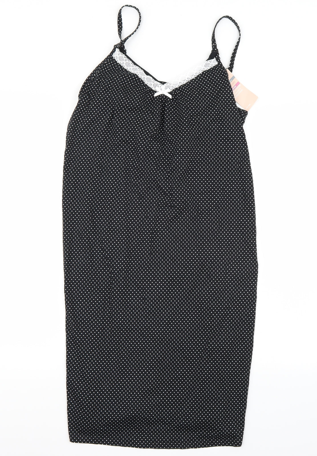 F&F Womens Black Polka Dot  Top Gown Size 16