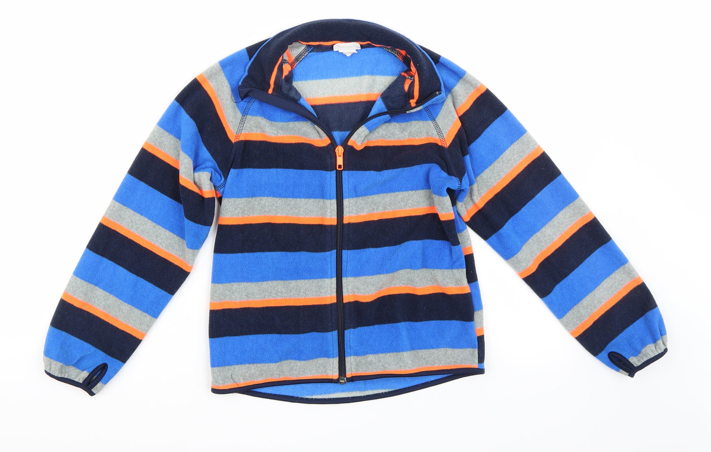 H&M Boys Blue Striped  Full Zip Jumper Size 7 Years