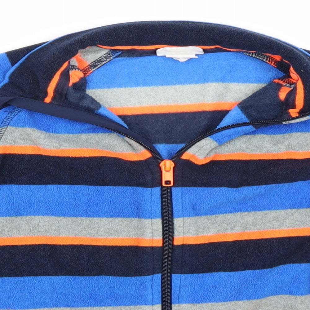 H&M Boys Blue Striped  Full Zip Jumper Size 7 Years