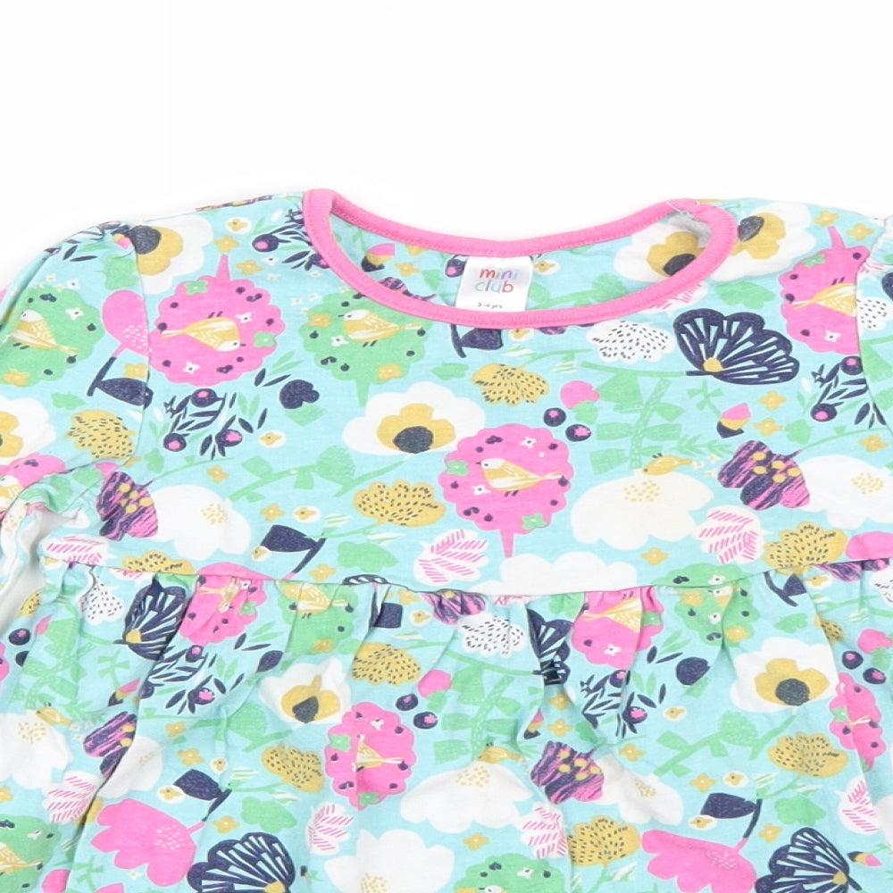 Mini Club Girls Blue   Basic T-Shirt Size 3-4 Years