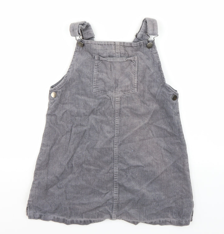 Nutmeg  Girls Grey Batik  Dungaree One-Piece Size 11-12 Years
