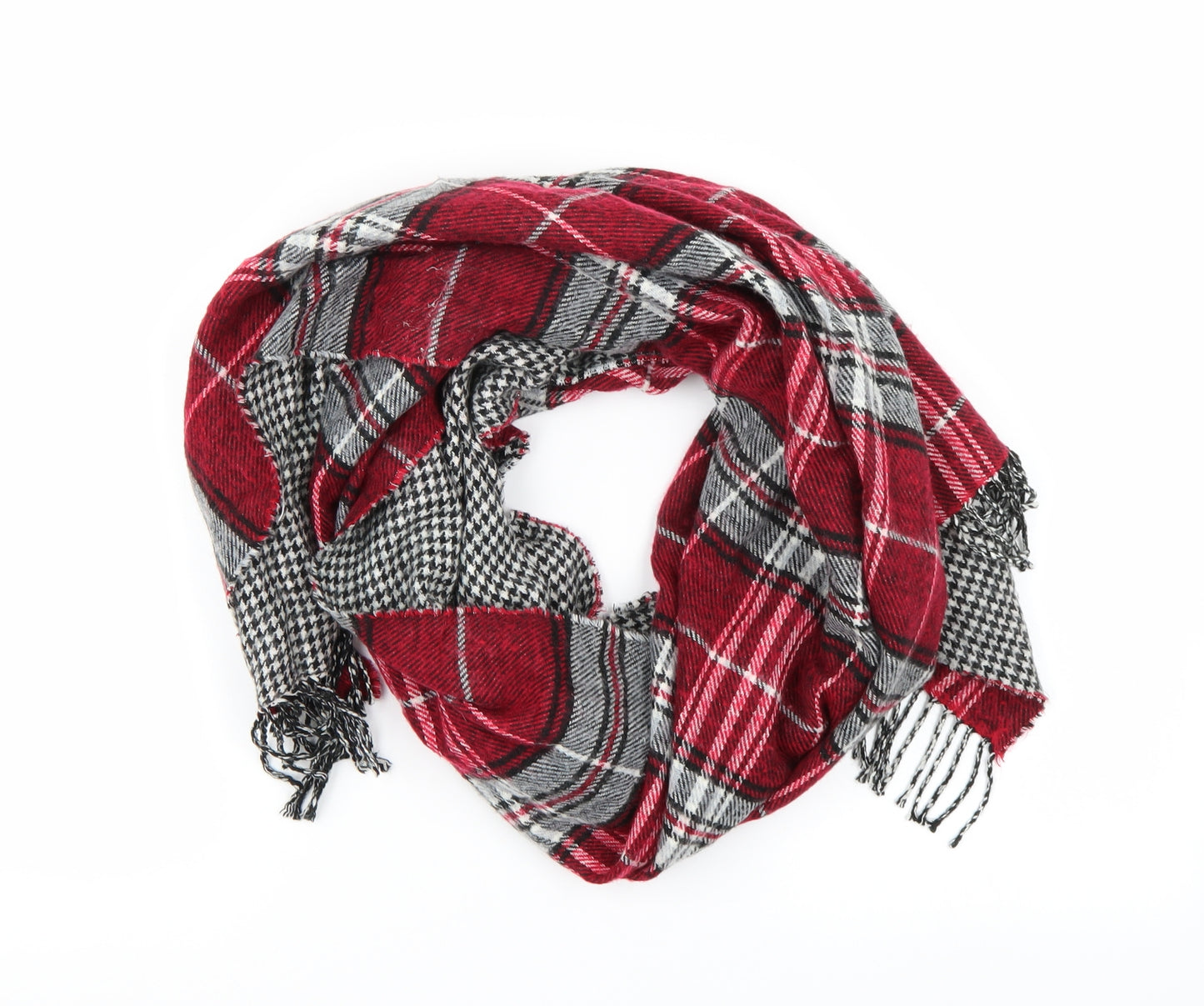 Preworn Womens Red Check   Scarf