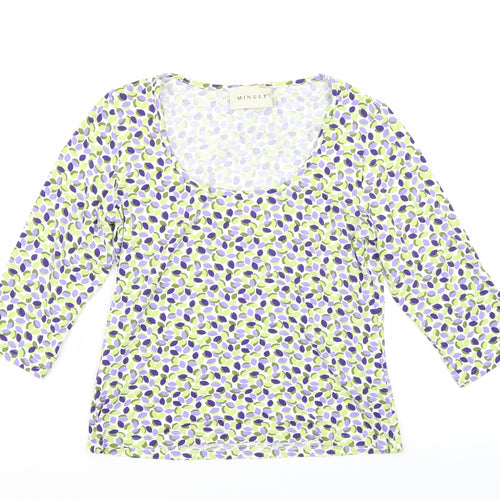 Minuet Womens White Floral  Basic T-Shirt Size M