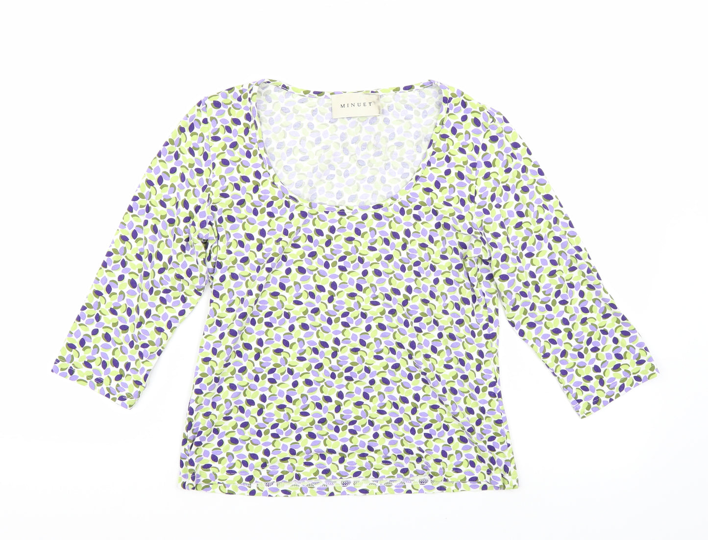 Minuet Womens White Floral  Basic T-Shirt Size M
