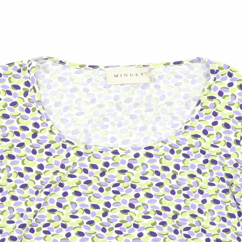 Minuet Womens White Floral  Basic T-Shirt Size M