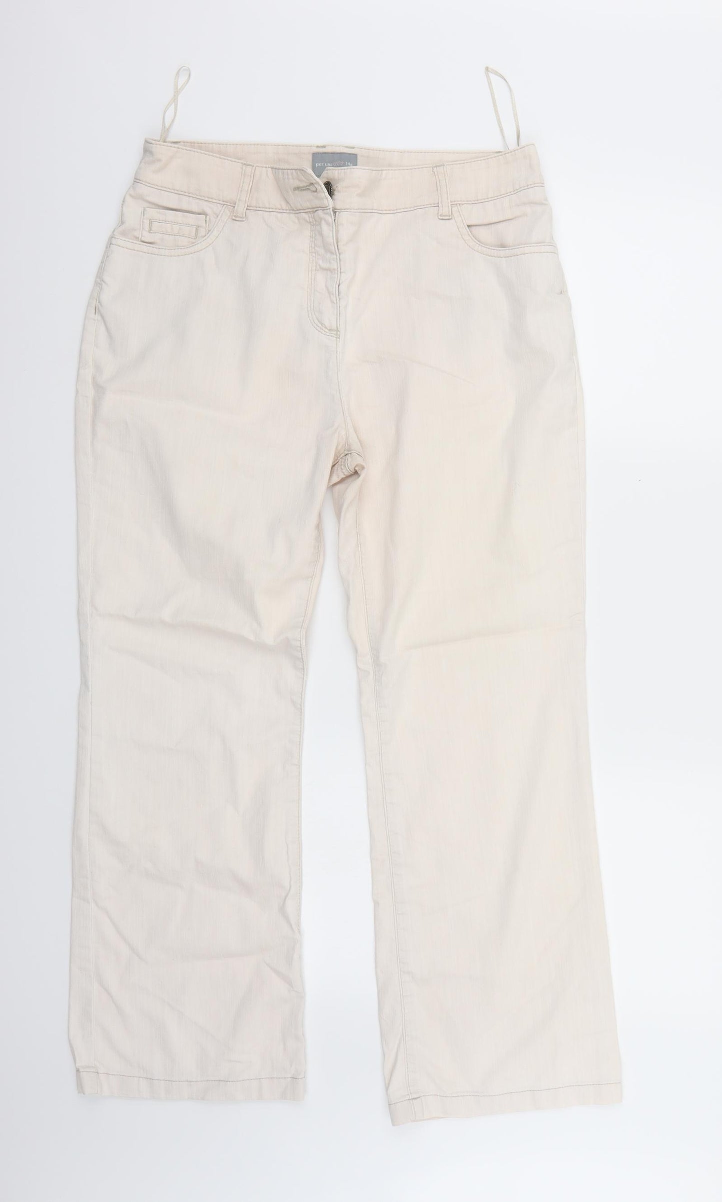 Per Una Womens White   Straight Jeans Size 14 L26 in