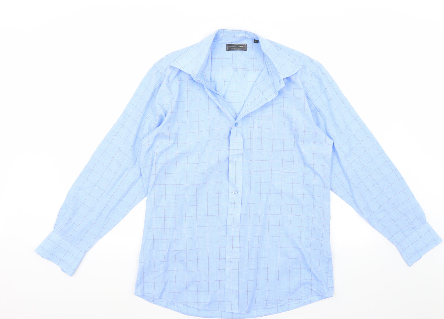 Greenwoods Mens Blue    Button-Up Size 15