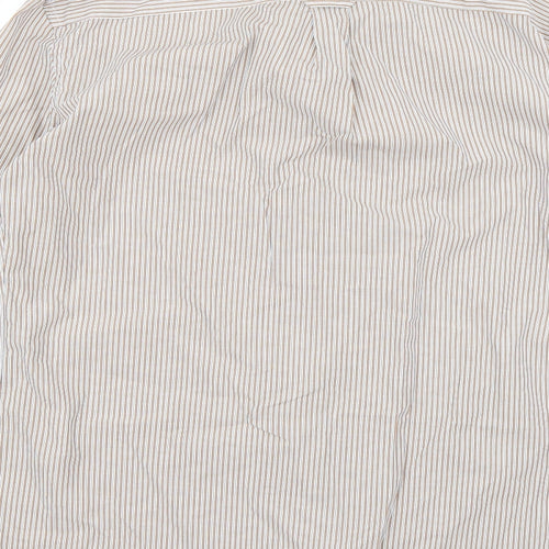 Marks and Spencer Mens White Striped   Button-Up Size M