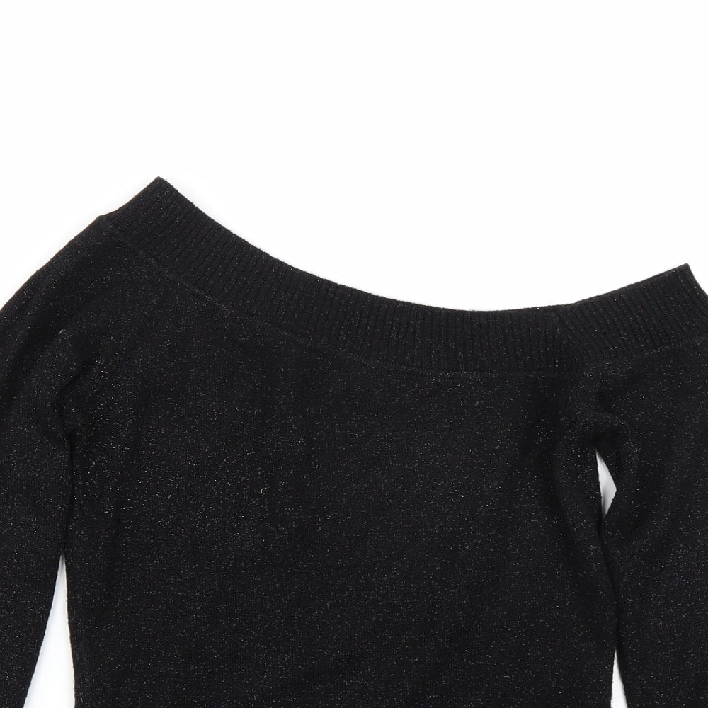 Jane Norman Womens Black   Pullover Jumper Size M