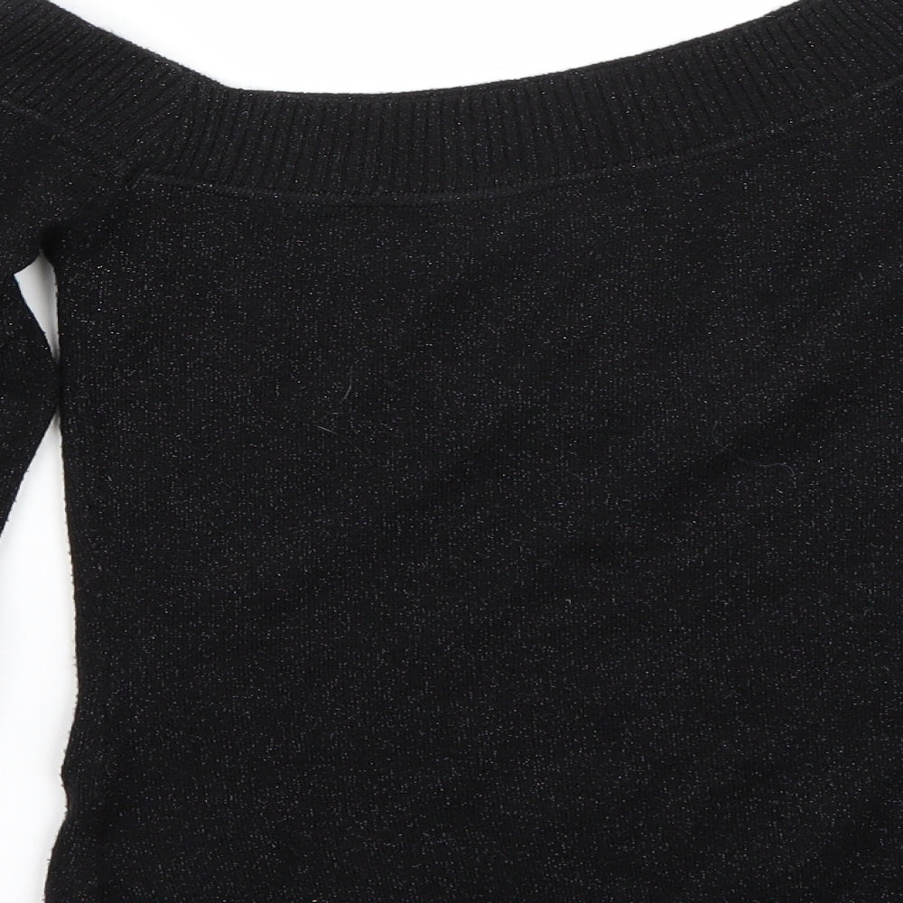 Jane Norman Womens Black   Pullover Jumper Size M