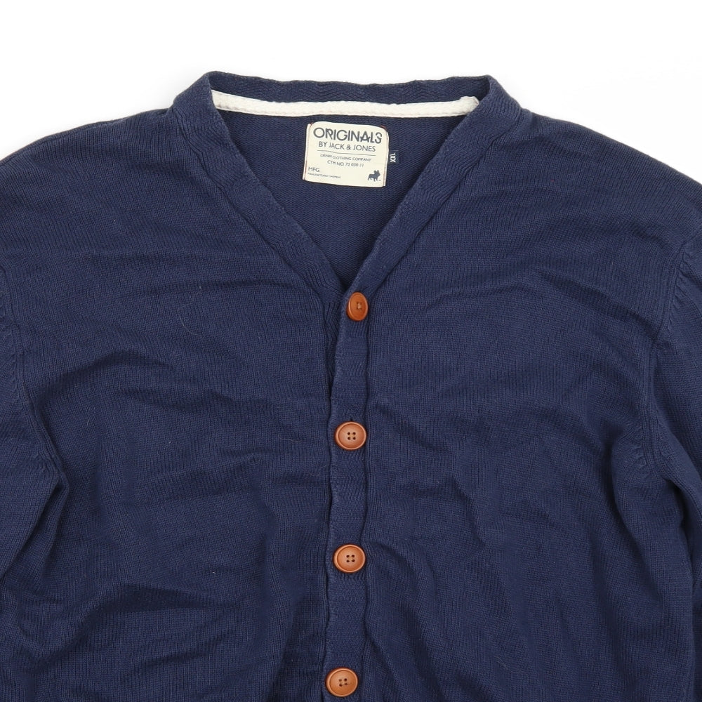 JACK & JONES Mens Blue   Cardigan Jumper Size 2XL