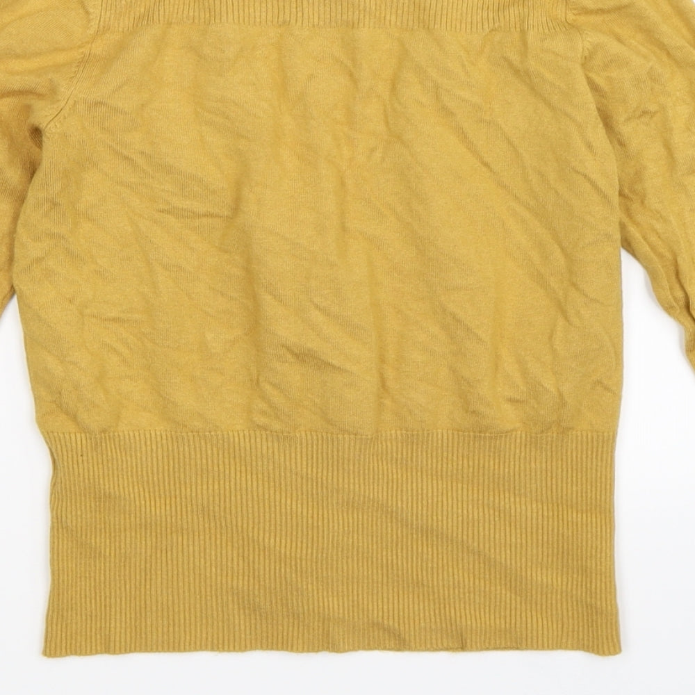 New Look Womens Yellow  Knit Cardigan Jumper Size 10