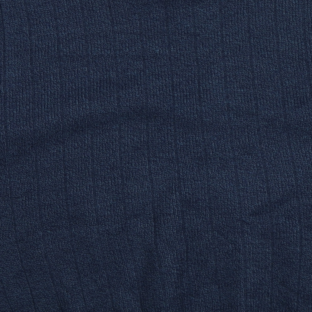 Preworn Mens Blue Geometric Knit Pullover Jumper Size L