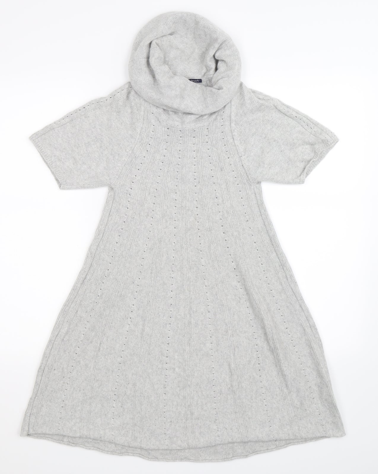 Brandy Womens Grey  Knit Jumper Dress  Size S