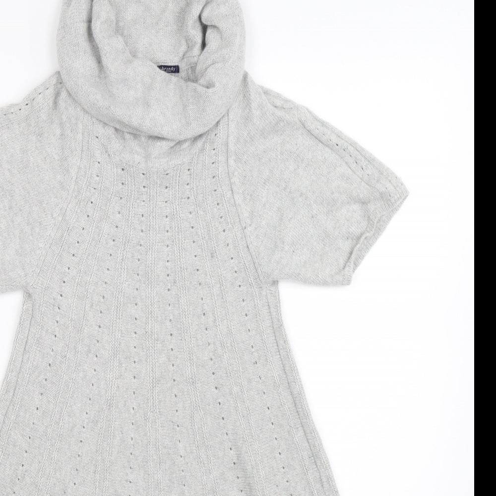 Brandy Womens Grey  Knit Jumper Dress  Size S