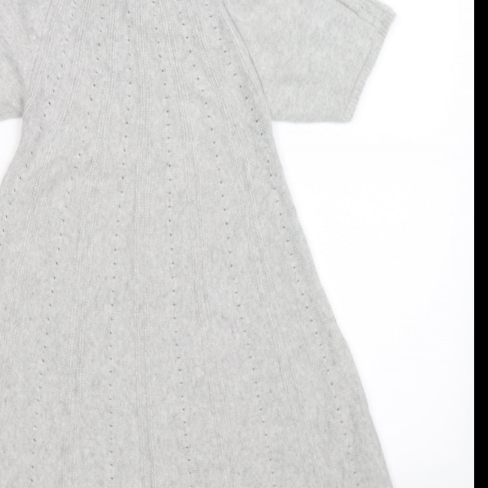 Brandy Womens Grey  Knit Jumper Dress  Size S