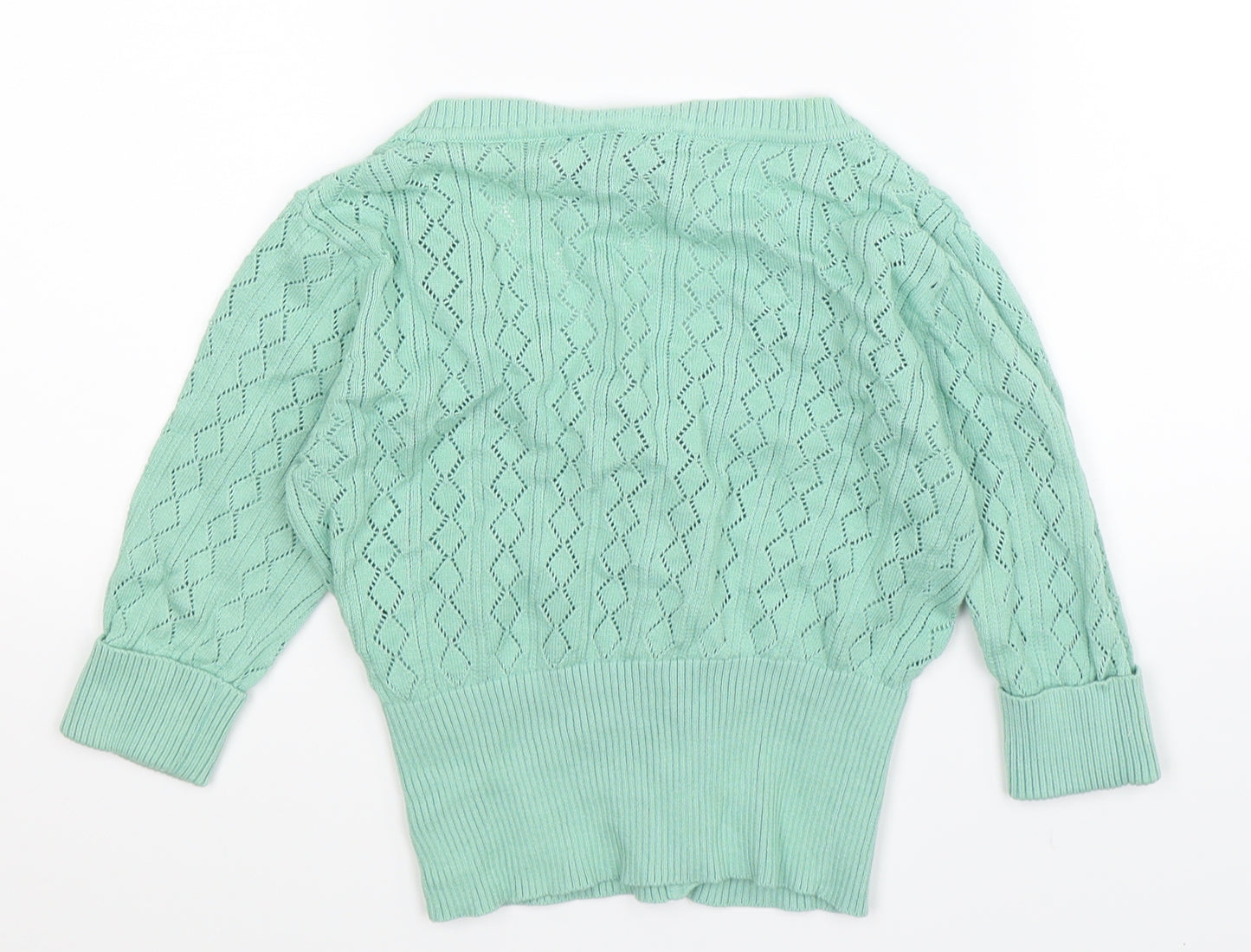 Collectif Womens Green  Knit Cardigan Jumper Size 8