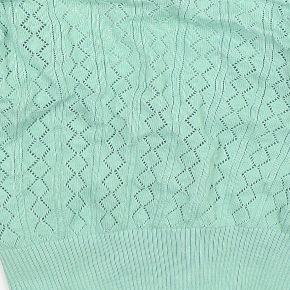 Collectif Womens Green  Knit Cardigan Jumper Size 8