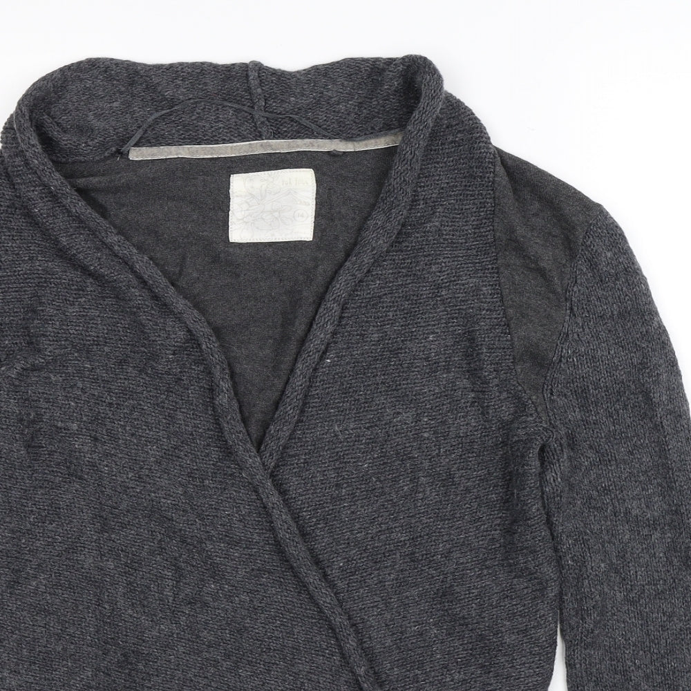 Fat Face Womens Grey  Knit Cardigan Jumper Size 14