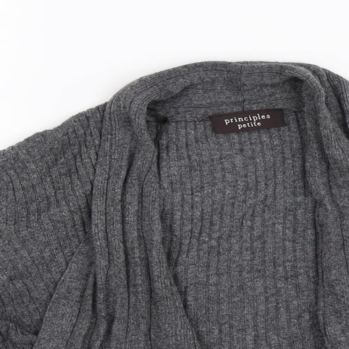 Principles Womens Grey Striped Knit Cardigan Jumper Size 14