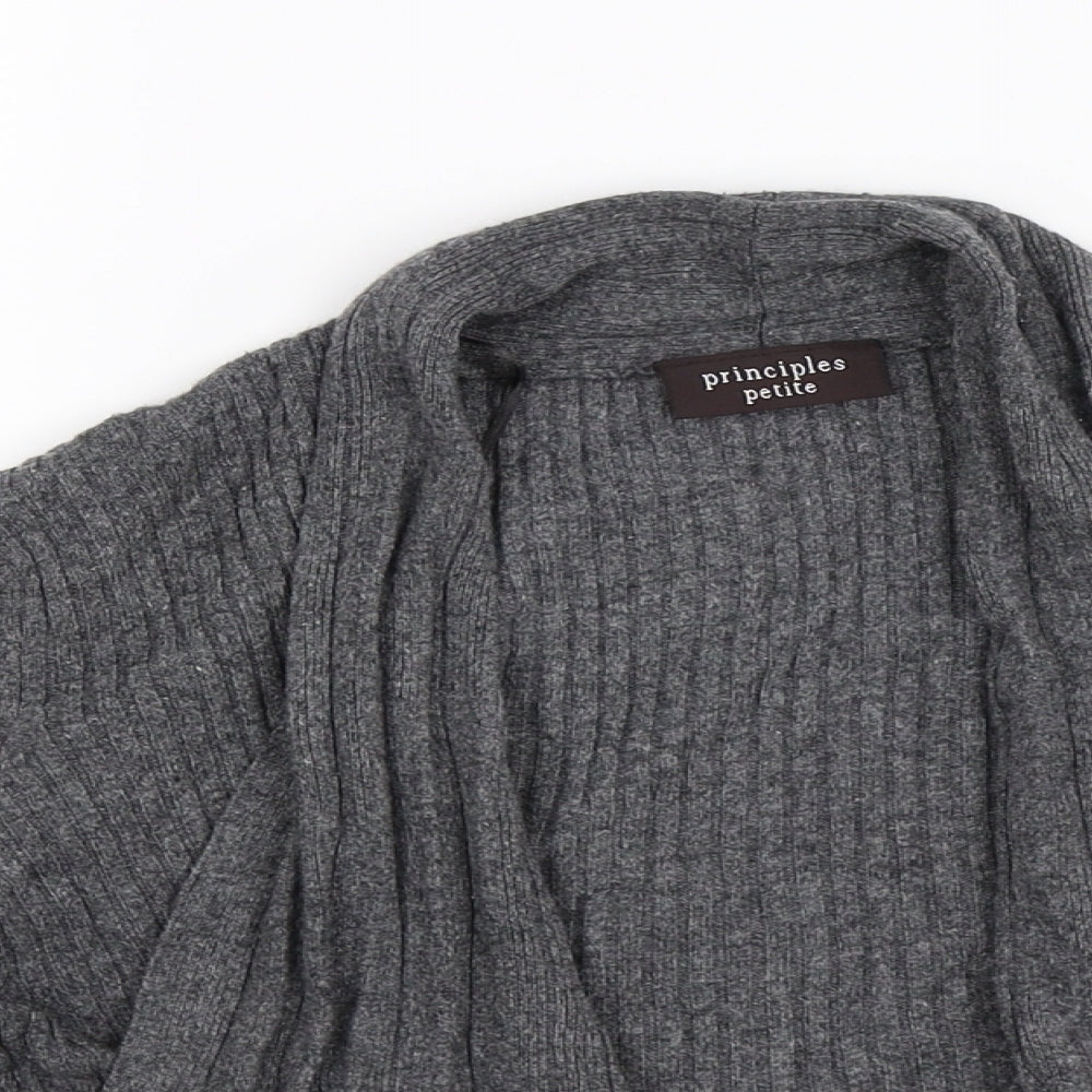 Principles Womens Grey Striped Knit Cardigan Jumper Size 14