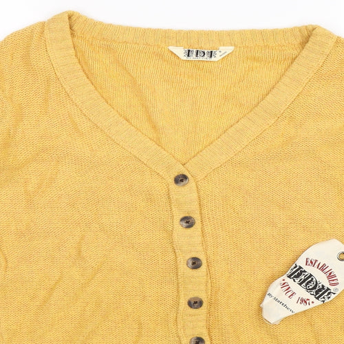 IDI Womens Yellow  Knit Cardigan Jumper Size M