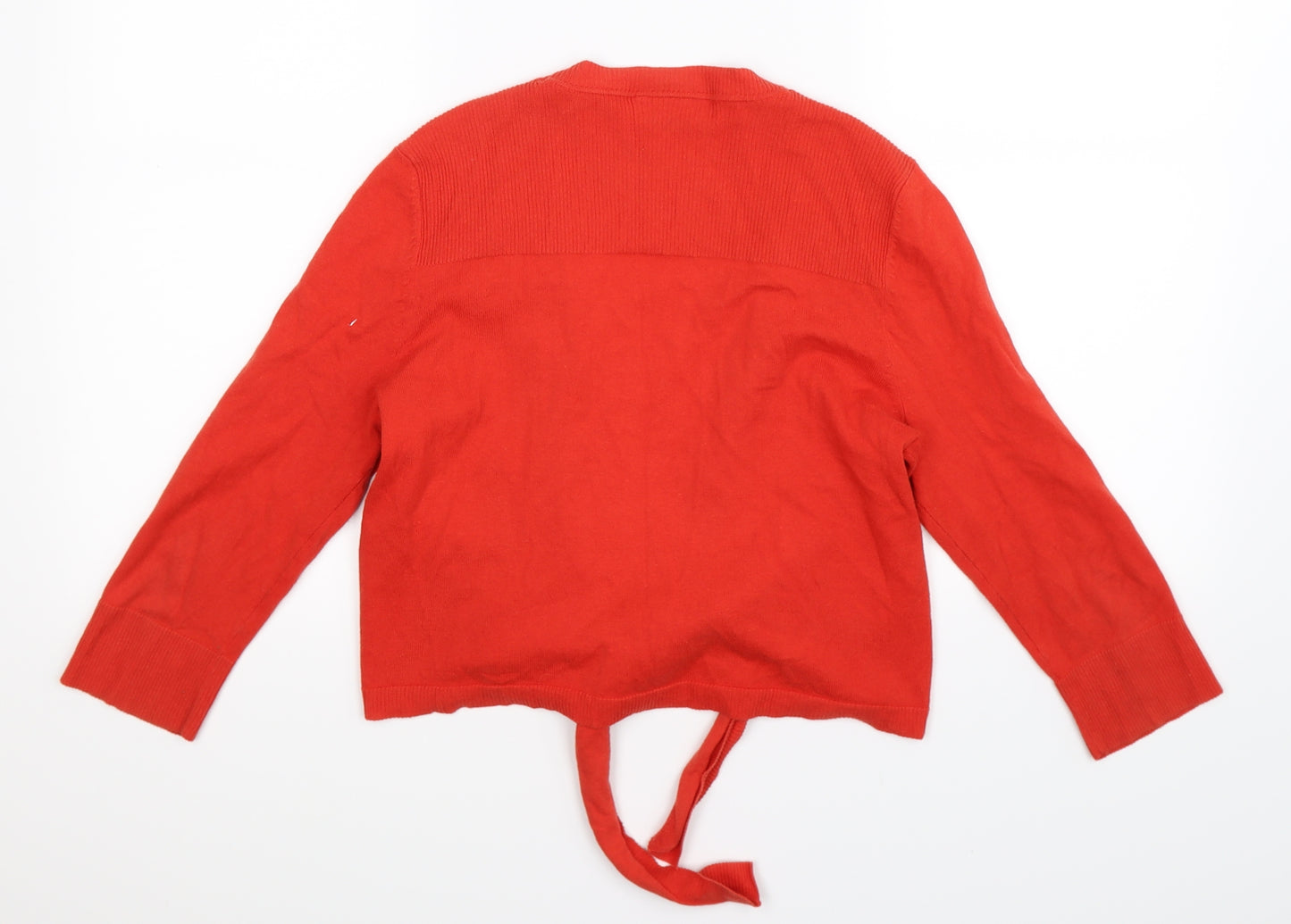 Wallis Womens Orange  Knit Cardigan Jumper Size M