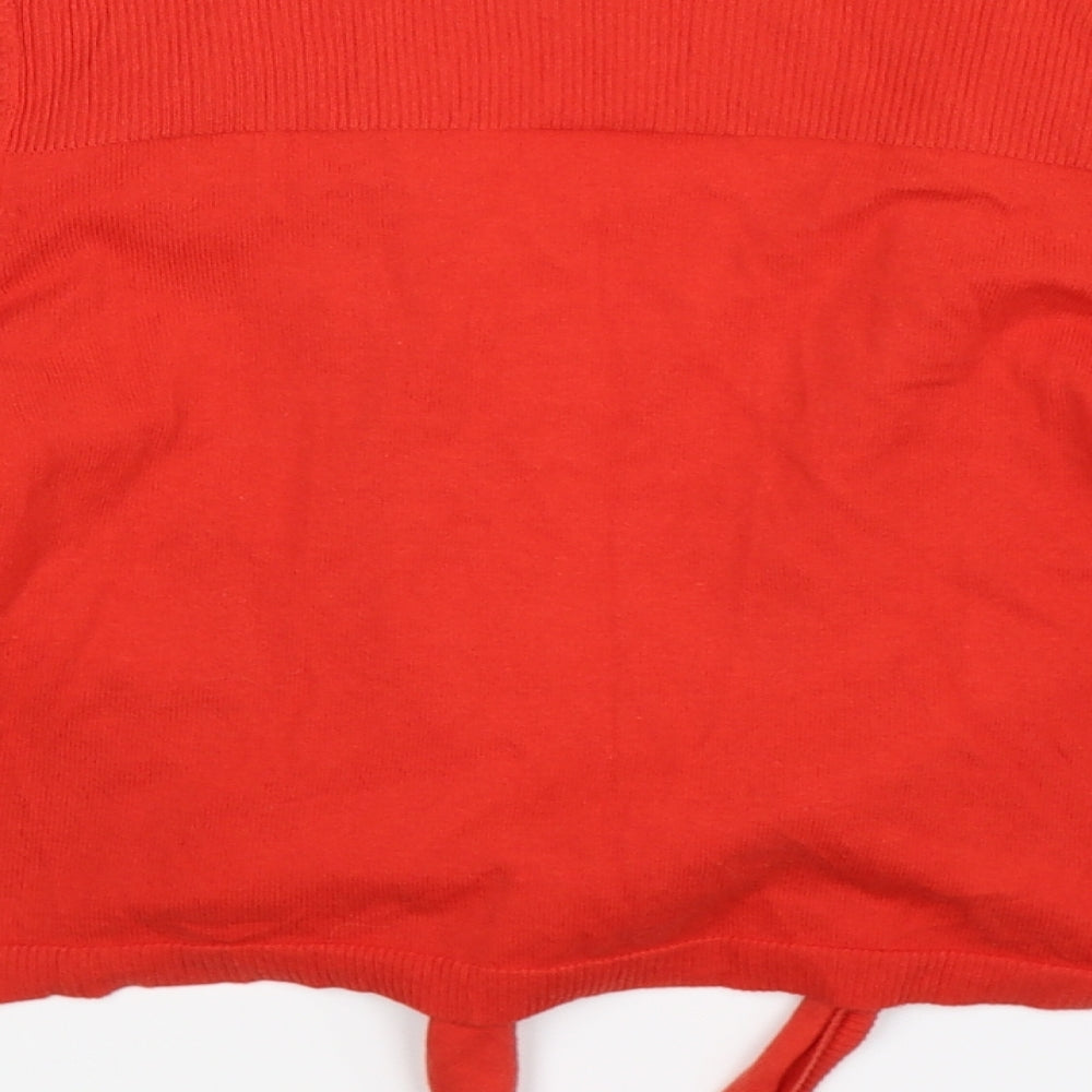 Wallis Womens Orange  Knit Cardigan Jumper Size M