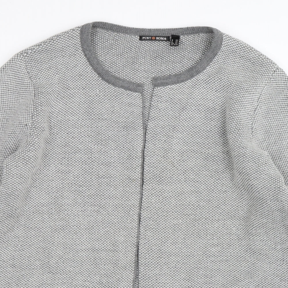 Punt Roma Womens Grey  Knit Cardigan Jumper Size XL