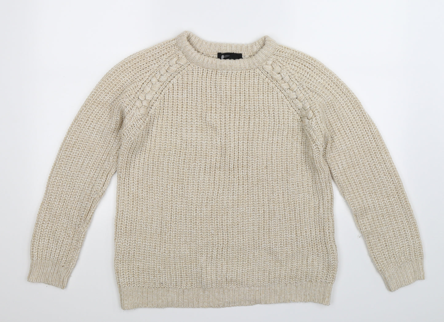 Atmosp Womens Beige  Knit Pullover Jumper Size 12