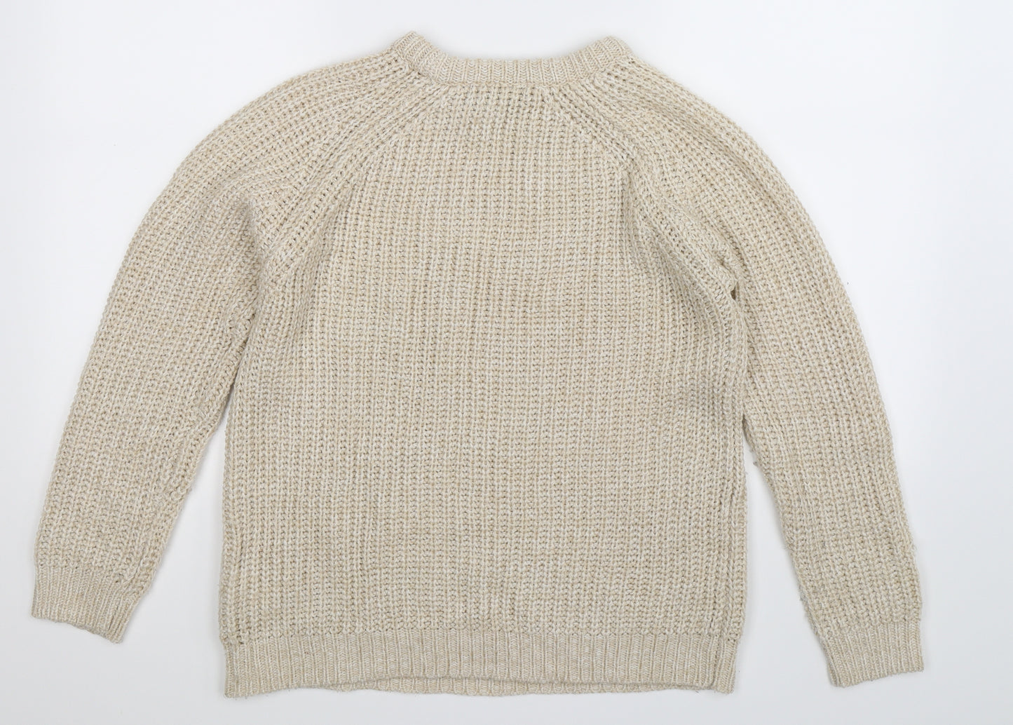 Atmosp Womens Beige  Knit Pullover Jumper Size 12