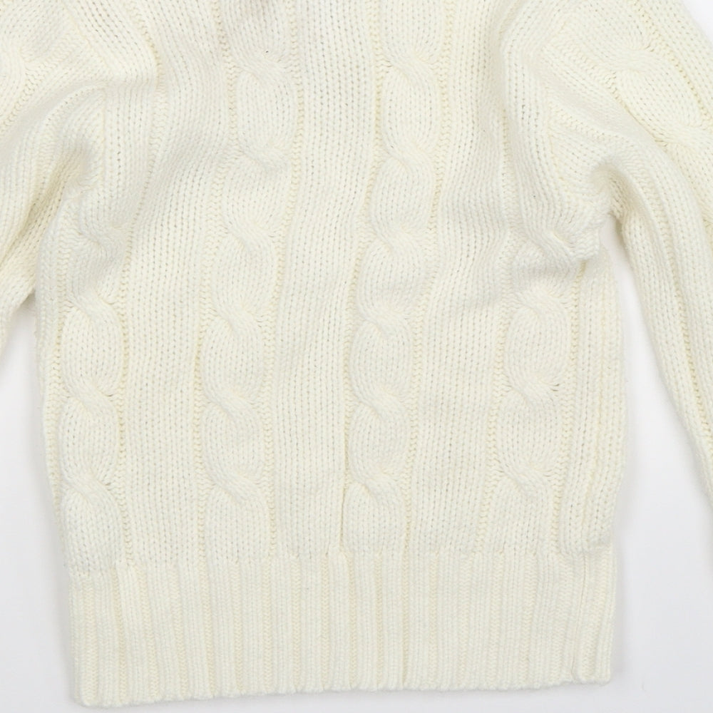 Slazenger Boys White  Knit Pullover Jumper Size 9-10 Years