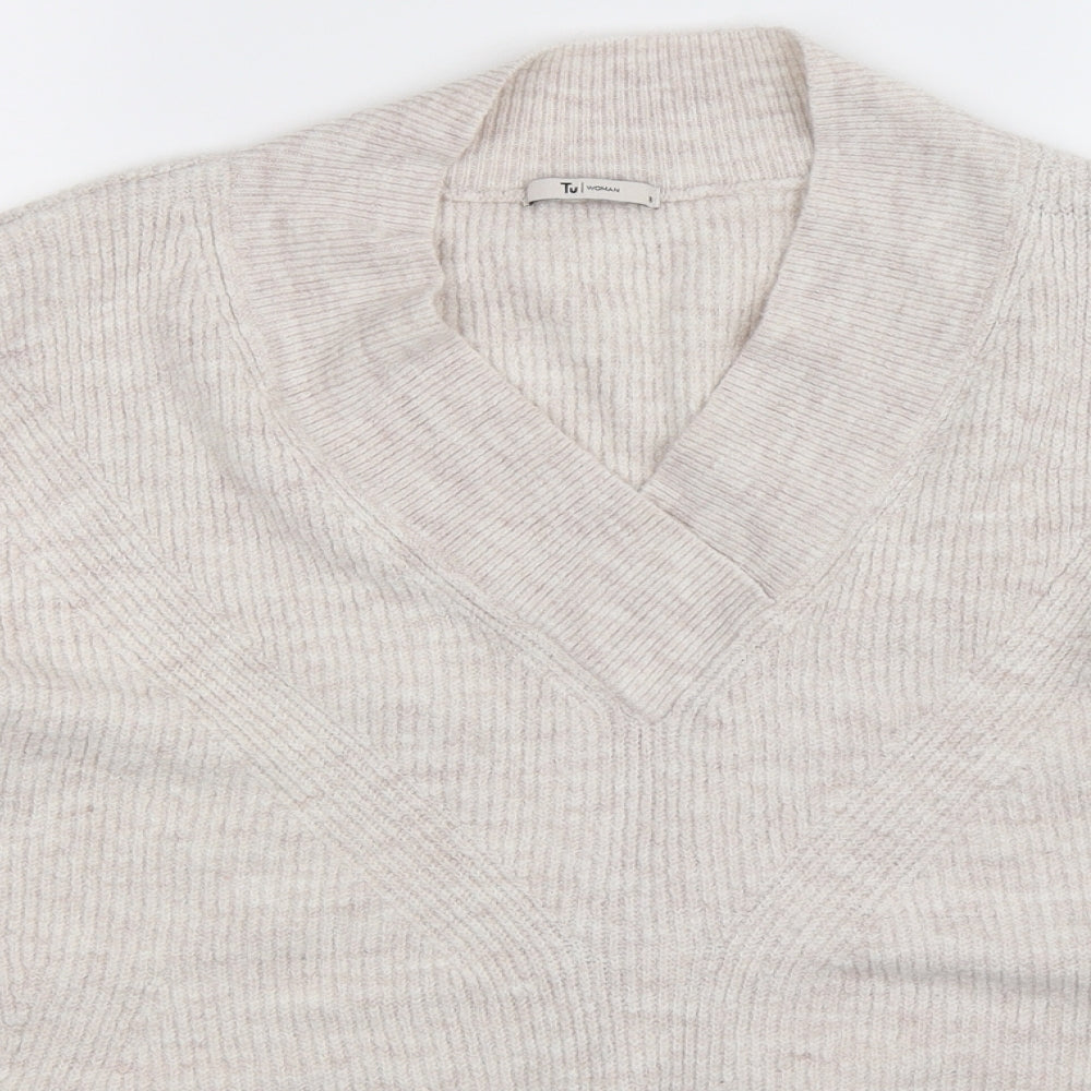 TU Womens Beige  Knit Pullover Jumper Size 16