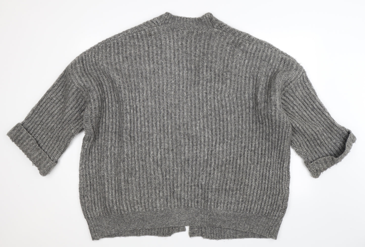 Zara Womens Grey  Knit Cardigan Jumper Size S  - Oversized