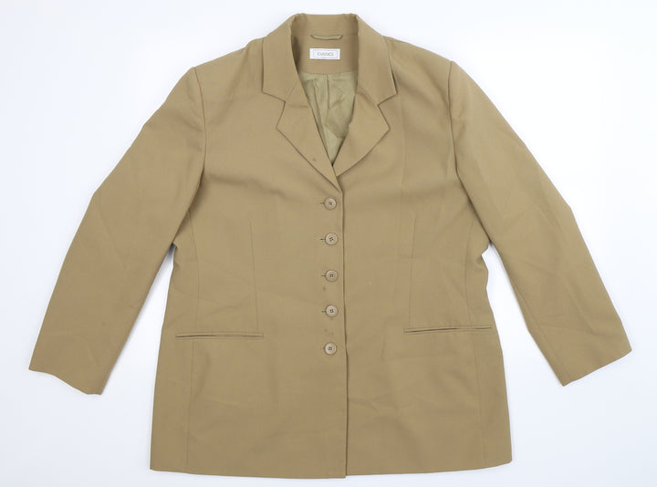 Classics Womens Beige Jacket Suit Jacket Size 20