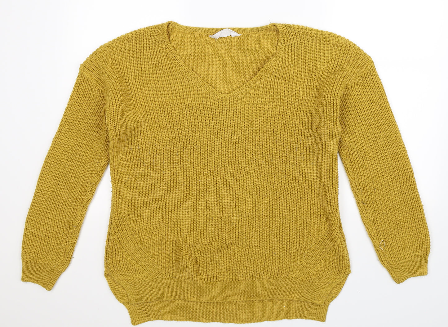 Primark Womens Yellow  Knit Pullover Jumper Size 14