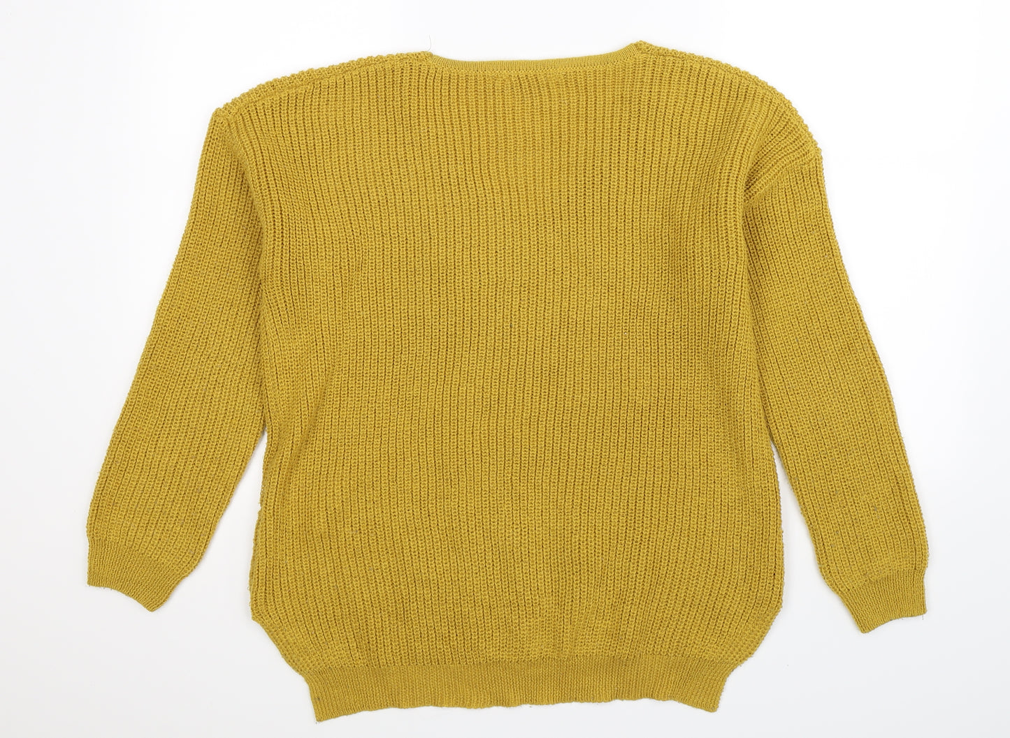 Primark Womens Yellow  Knit Pullover Jumper Size 14
